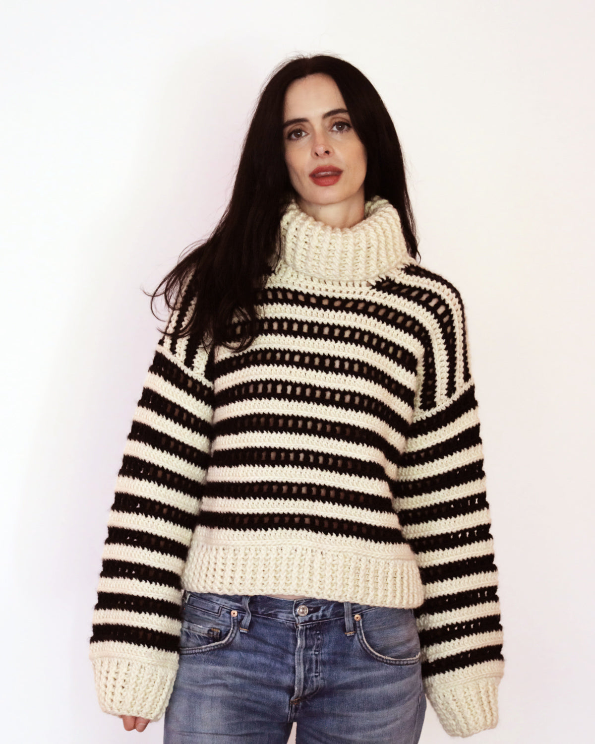 Crochet All Day Stripe Sweater x Krysten Ritter Pattern